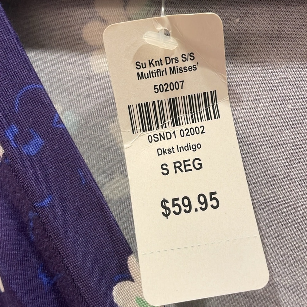 LLBEAN NWT women’s Small floral blue midi dress - Picture 3 of 5